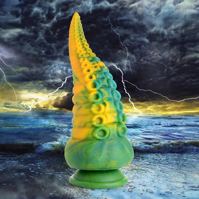 Buy Creature Cocks Monstropus Tentacled Monster Silicone Dildo - Green/Yellow 21.6 cm Fantasy Dildo Online - Viking Traders Adult Shop Australia