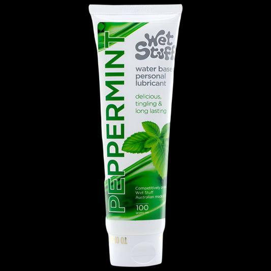 Wet Stuff Peppermint - 100g Tube - Peppermint Flavoured Water Based Lubricant - 100 gram Tube