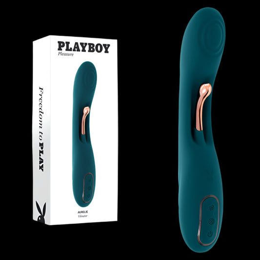Playboy Pleasure AURELIE - Green 22.7 cm USB Rechargeable Vibrator with Internal Flicker